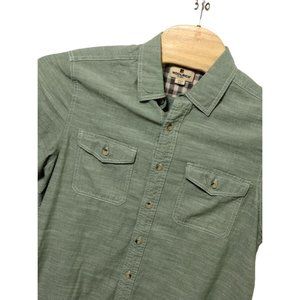 Woolrich Men's Green M‎ Short Sleeve Cotton Shirt
